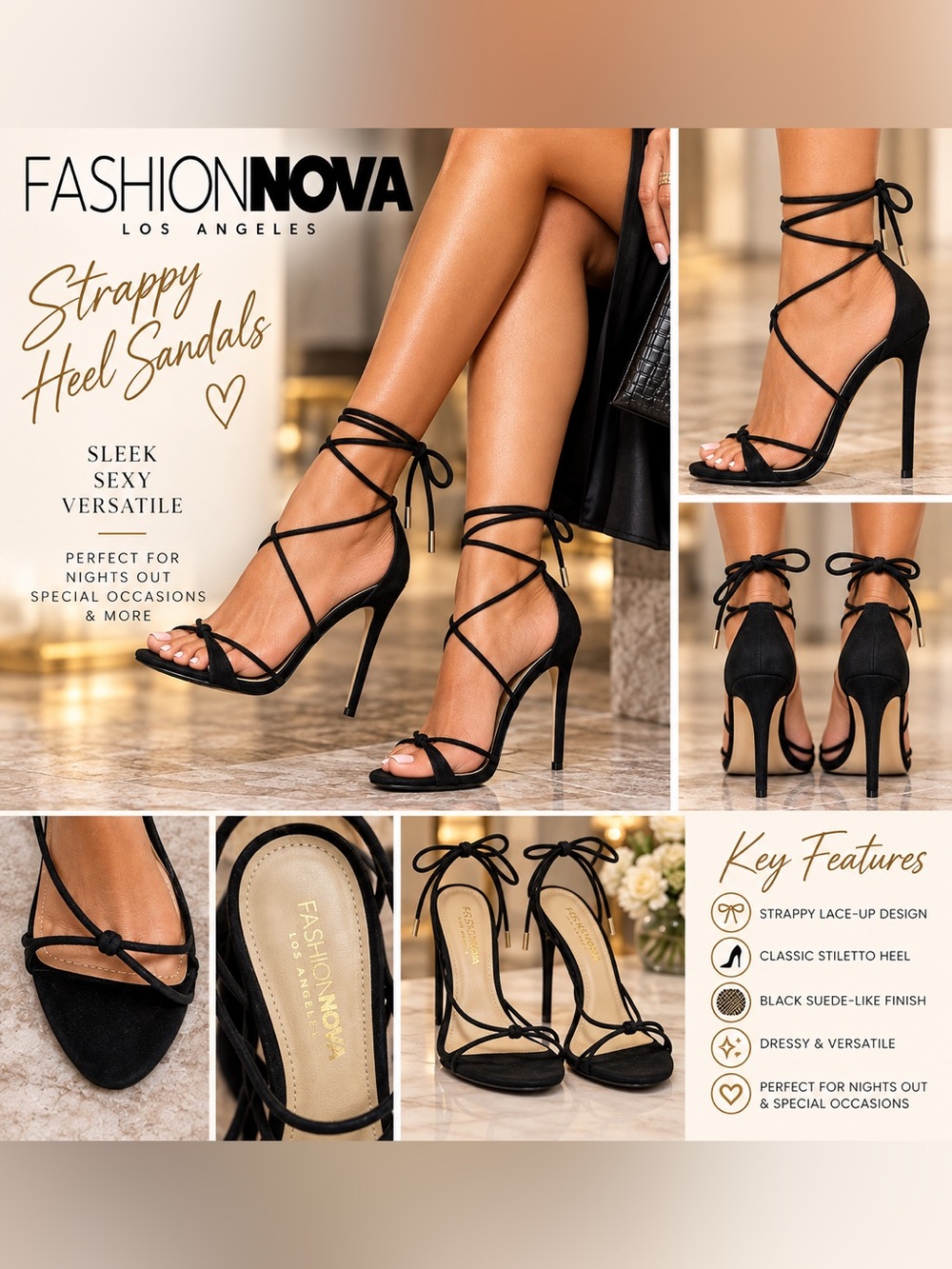 Fashionova Black Suede Stiletto Heels - CORRECTED LISTING!!